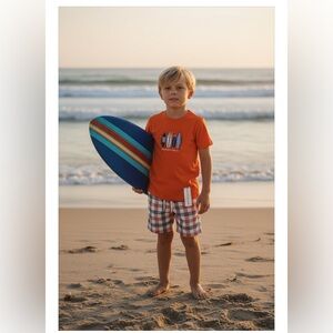 NWT - Seaside Salt & Surf Co. Tee & Plaid Shorts Set by Janie and Jack